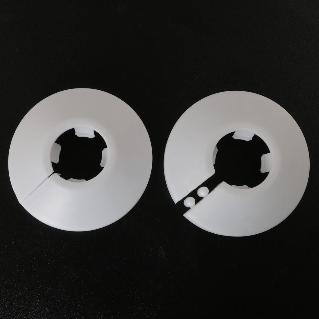 1/2 inch Outer Diameter Flange Water Pipe Cover Decoration White Pipe Cover Radiator PP Plastic 16mm(5/8") Escutcheon