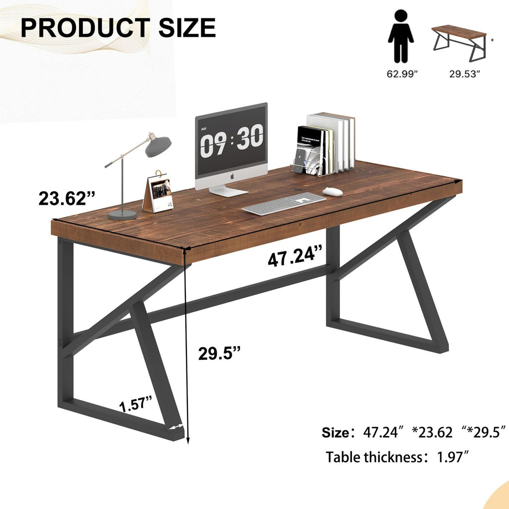 Solid Wood Computer Office Desk Small Writing Desks 47 Inch