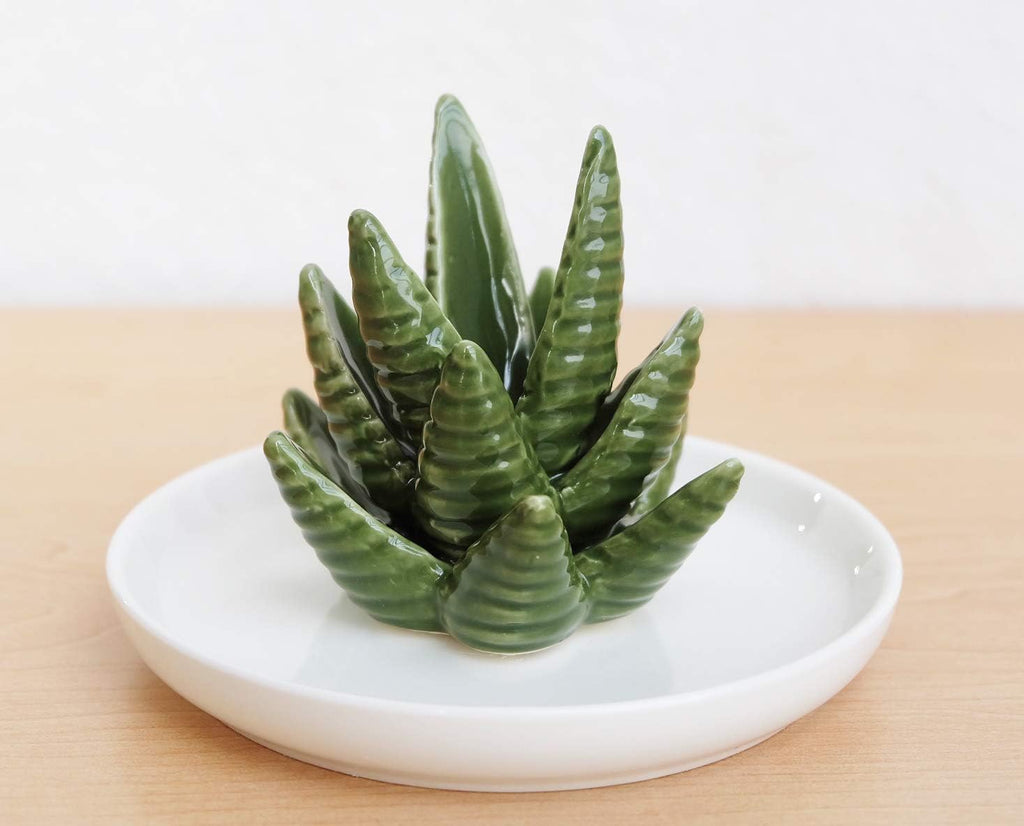 Aloe Ring Holder,Cactus Ring Dish,Jewelry Holder Trinket Tray for Rings Earrings Necklace Organizer,Bridesmaid