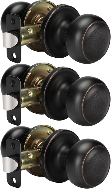 Closet Door Knobs Oil Rubbed Bronze Passage Door Knobs 3 Pack