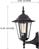 Outdoor Wall Lantern, Wall Sconce as Porch Lighting Fixture with E26 Medium Base, Aluminum Housing Plus Glass