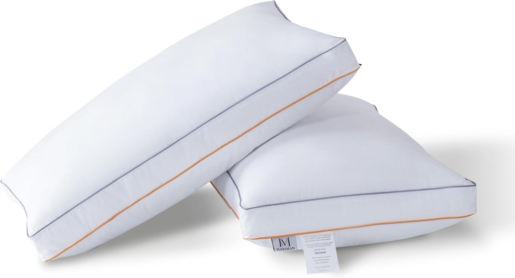 Queen Size Bed Pillows Set of 2, Down Alternative | Soft Pillow, Side Back & Stomach Sleepers, Breathable, 100%