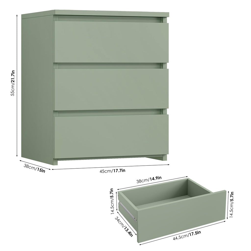 Small Nightstand Bedside Table Nightstand with 3 Drawer