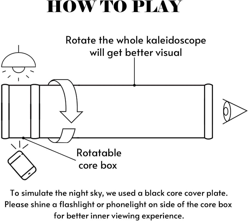 The Starry Night Kaleidoscope,5.5" Handmade Rotatable Oil-Filled Core Box Full Visual Kaleidoscope Kit,Vintage Gift