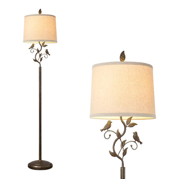 63" Farmhouse Iron Leaf Floor Lamp