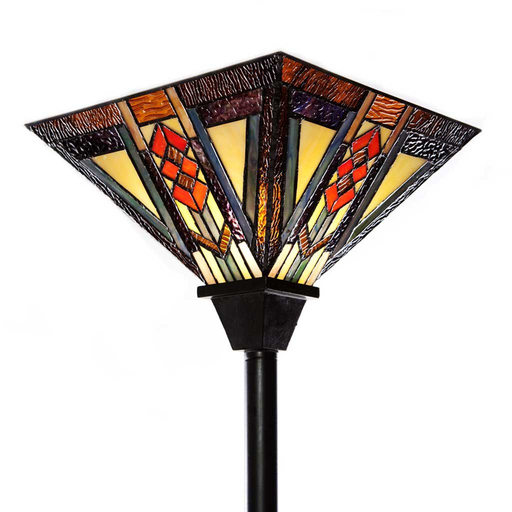 70" H Stained Glass Mission Style Southwestern Torchiere