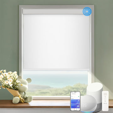 Motorized Blinds with Remote Cordless Automatic Motorized Shades Blinds for Windows Smart Curtains Compatible with