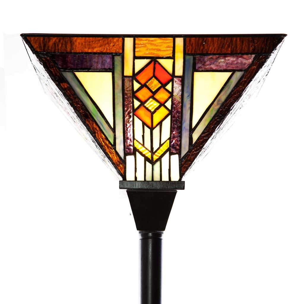 70" H Stained Glass Mission Style Southwestern Torchiere