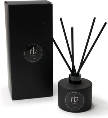 Black Sea Reed Diffuser Set - Black Glass Bottle - 6 fl oz with Elegant Gift Box - High Performance Fiber Reeds