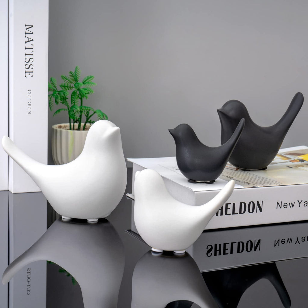 Notakia Small Bird Figurines Black Bird Statues Home Decor for Table Shelf