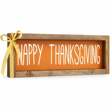 Happy Thanksgiving Sign, Wooden Shelf, Table & Wall Indoor Decor