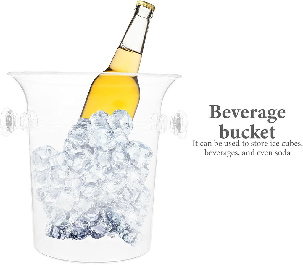 Acrylic Ice Bucket with Handle for Parties and Bars
