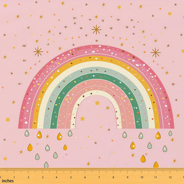 Cute Rainbow Fabric By The Yard Soft Cartoon Rainbow