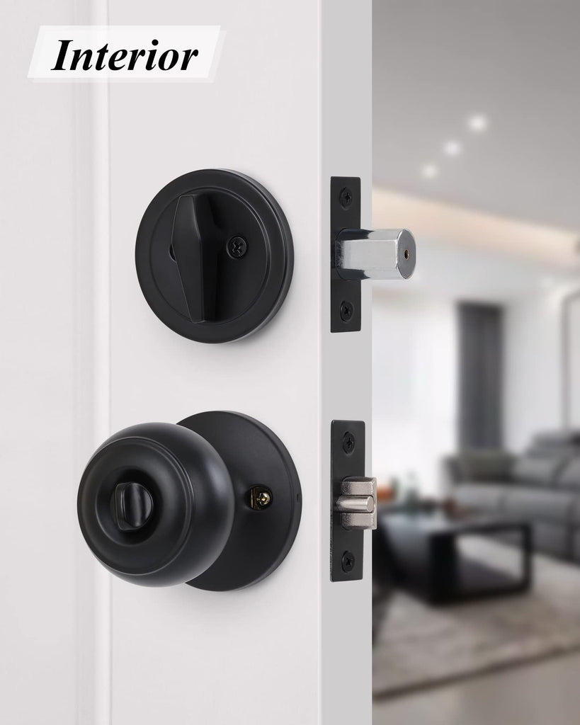6 Sets) All Keyed Alike Entry Door Knobs and Single Cylinder Deadbolt Lock Combo Set, Security for Entrance and Front