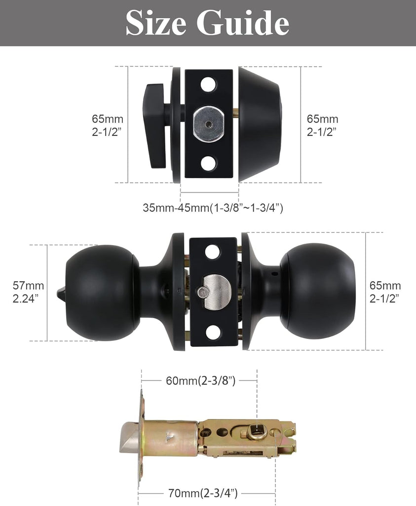 (2 Sets) All Keyed Same Entry Knobs&Single Cylinder Deadbolt Front Doors - Door Knob