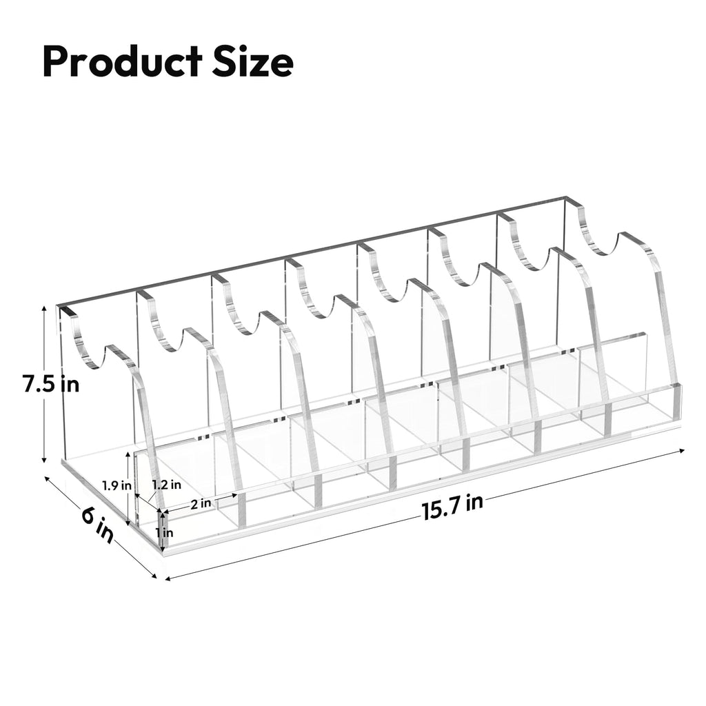 Belt Organizer for Closet,Acrylic Belt Holder Rack for Drawer,7 Grid