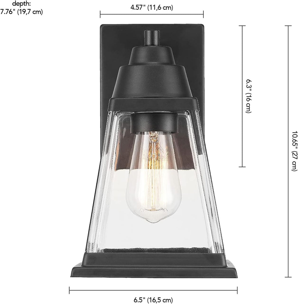 Electric 44697 Merle 1-Light Outdoor Wall Sconce, Bronze, Clear Glass Shade, Brown, Bulb Not Included A123-B09D518399