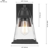Electric 44697 Merle 1-Light Outdoor Wall Sconce, Bronze, Clear Glass Shade, Brown, Bulb Not Included A123-B09D518399