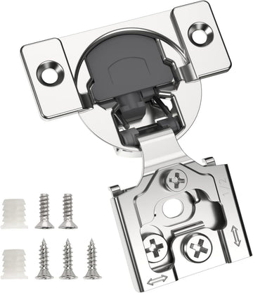 50 Pack 1/2" Overlay 3D Soft Close Concealed Hinge for Face Frame Door, Smooth Slow Self Closing Hinges, Satin Nickel
