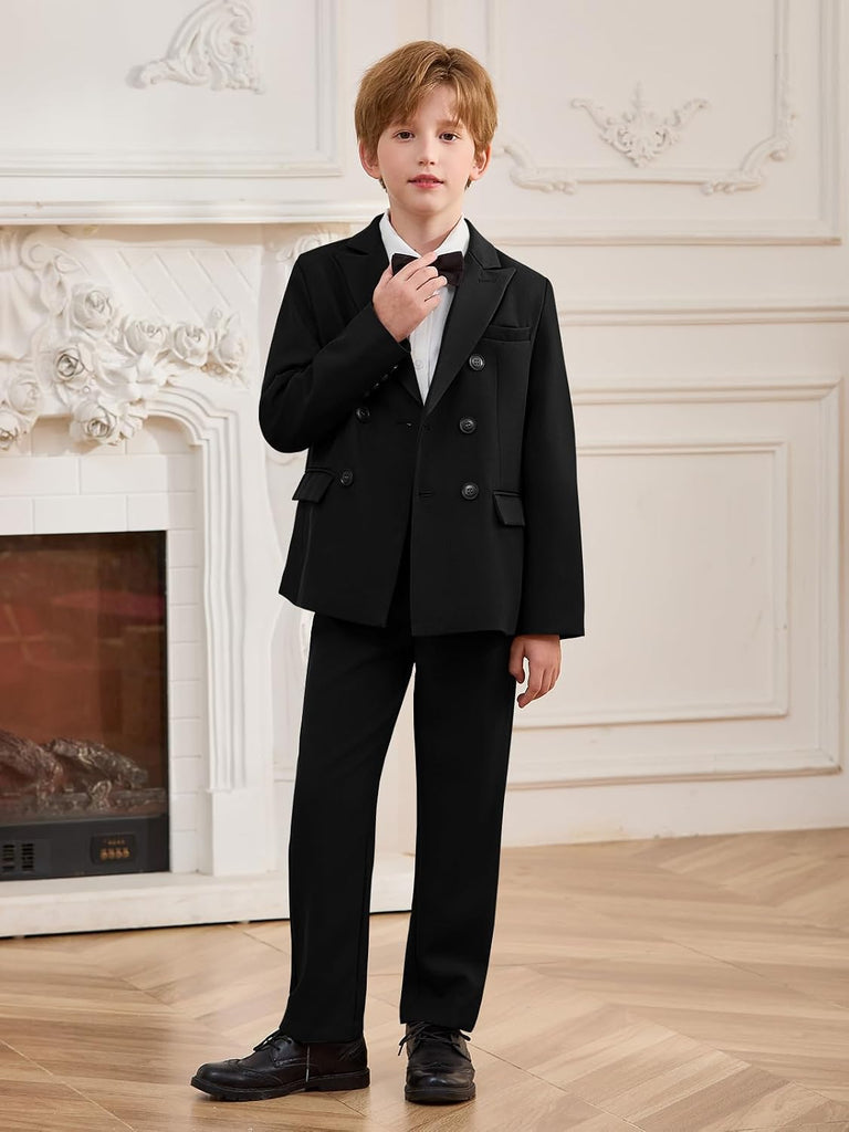 Boys 3 Piece Tuxedo Suit Kids Pants Set Wedding Outfits