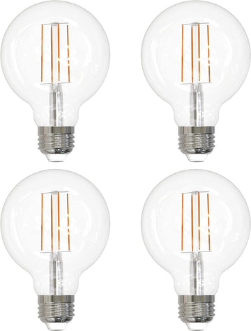 G25 Globe Light Bulbs Vintage Edison Filament Round Clear Glass 8.5W (100W Equivalent) 800 Lumens E26 Medium Base