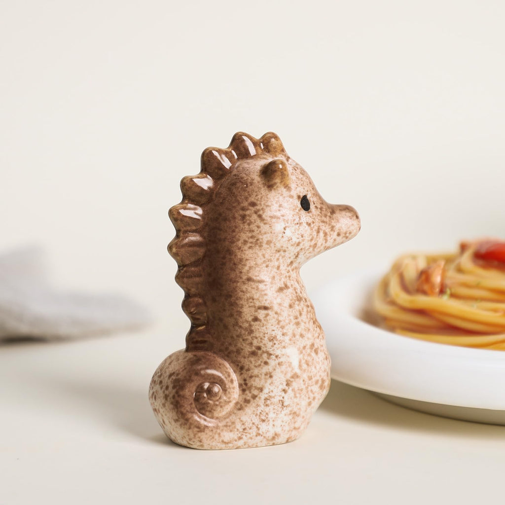 Ceramic Cute Sea Horse Salt & Pepper Shakers Set, Hand-Painted Sea Animals Salt and Pepper Shakers, Set - Set of 2