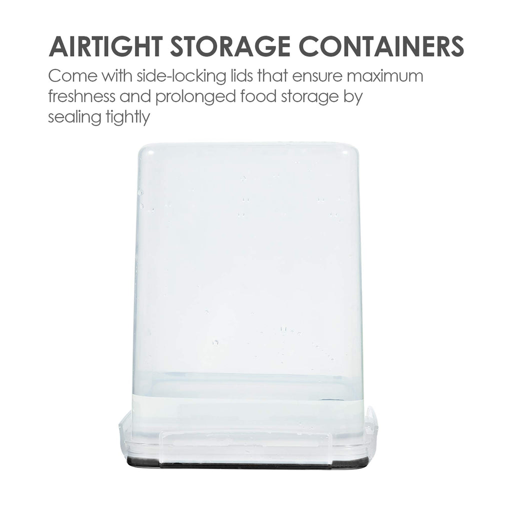 5.2L Flour Sugar Storage Containers, 4 PCS, Black