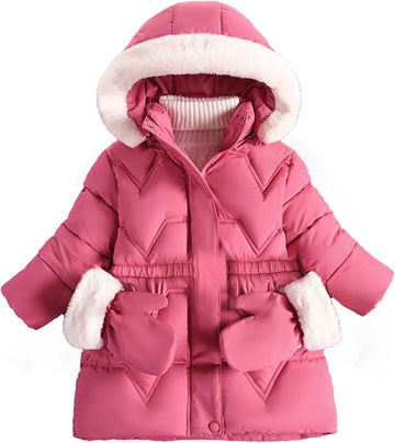 Toddler Girls Winter Coat Jacket Outwear Clothes Warm Overcoat Snowsuit Puffer Parka Fur Lined Hood Kids