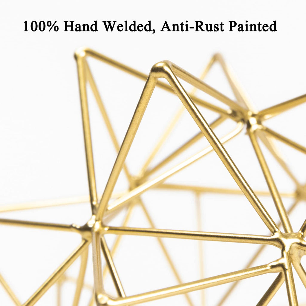Metal Geometric Table Top Decor, 3D Metal Geometric Sculpture