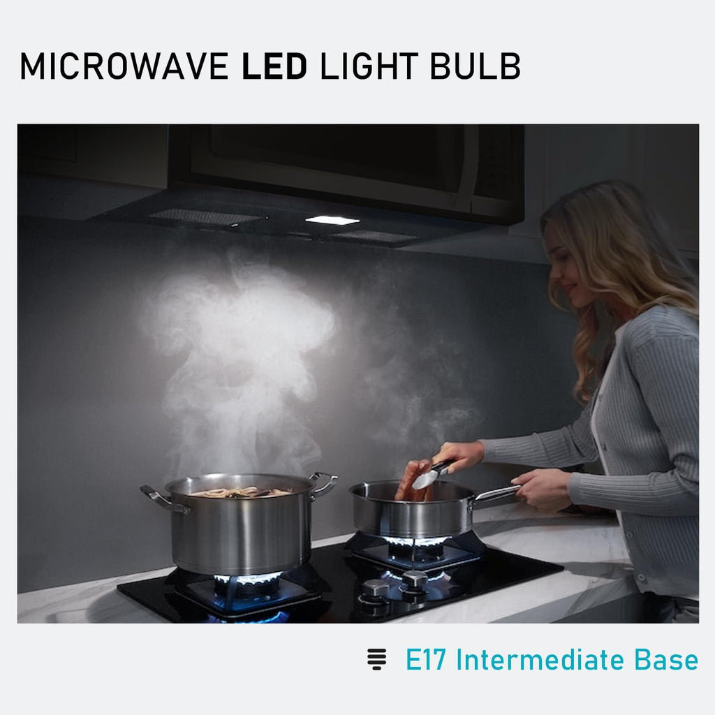 LED Microwave Light Bulbs Under Hood, E17 LED Bulb Dimmable for Range Hood 40W Equivalent, 3W 380 Lumens, LED