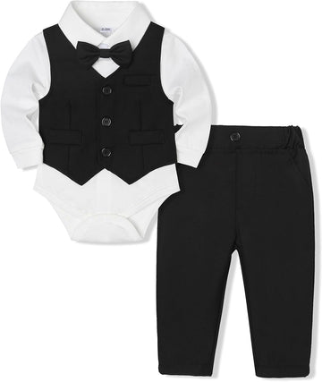 Baby Boy Suit Set Infant Tuxedo Boys Formal Outfit
