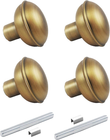 Vintage Antique Brass Door Knob Set with Spindle,2 Pack