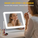 Vanity Mirror with Lights, 14"×12" LED Makeup Mirror, HD Professional Mirror, Smart Touch with 3-Color Lighting