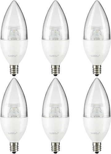 LED B11 Frosted Torpedo Tip Chandelier Light Bulb, 4.5 Watts (40W Equivalent) 300 Lumens, Candelabra E12 Base