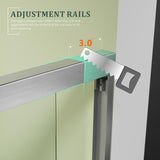 Brushed Nickel 45"-48" W x 72" H Semi-Frameless Glass Shower Door