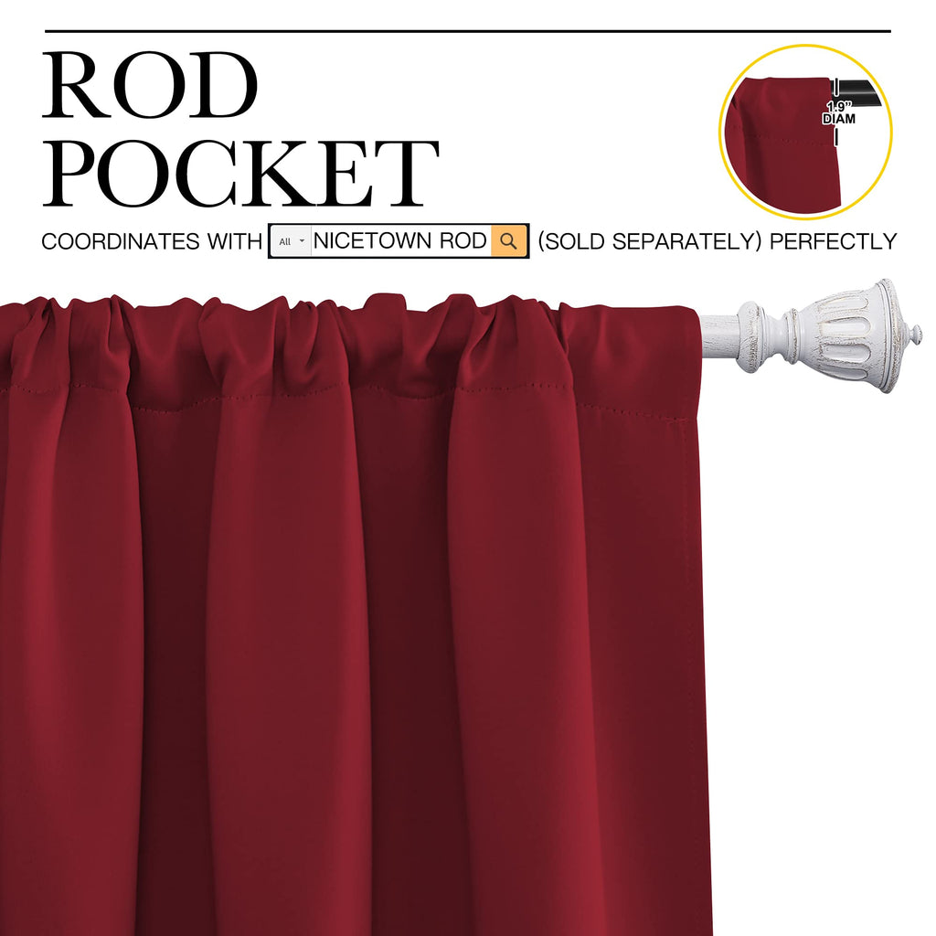Living Room Curtains for Window - Energy Efficient & Noise Reducing Thermal Insulated Rod Pocket Blackout