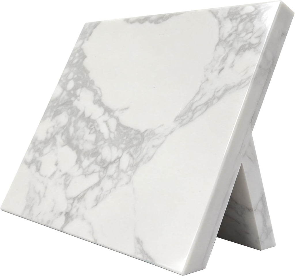 Home Kitchen Marble Countertop Magnetic Knife Holder, White | Strong Enhanced Magnets