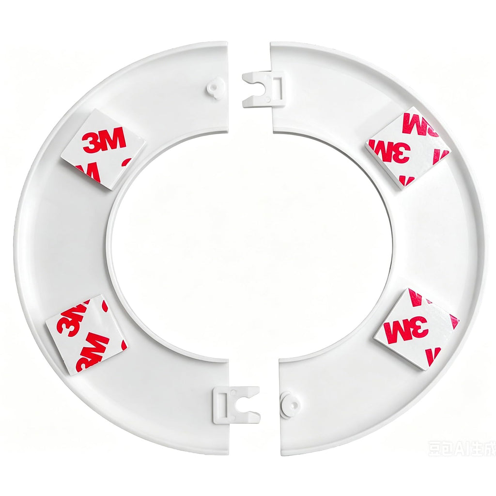 2 Pack Wall Split Flange ABS Round Escutcheon Plate for 3.0"/ 76mm Diameter Pipe Faucet Decoration Accessories (White)