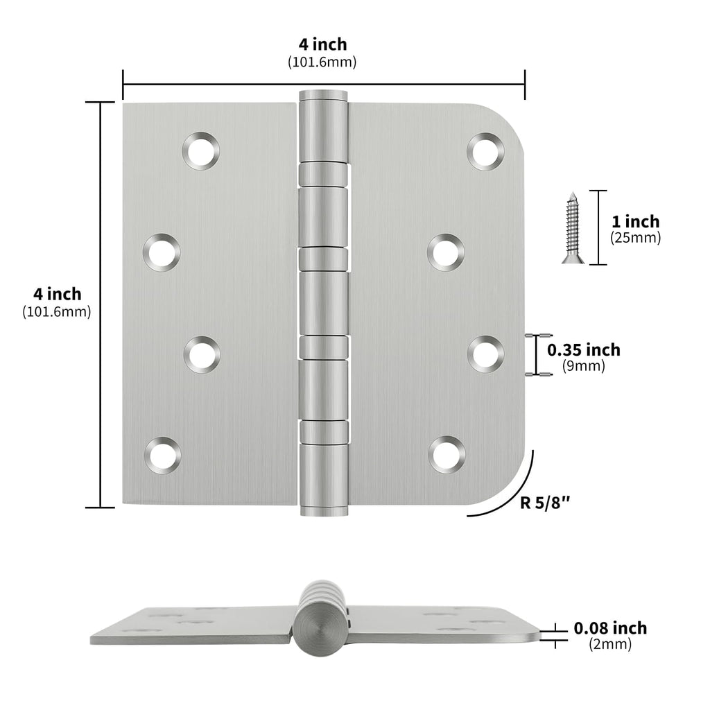 Door Hinges Brushed Nickle 6 Pack 4 inch Ball Bearing Door Hinge