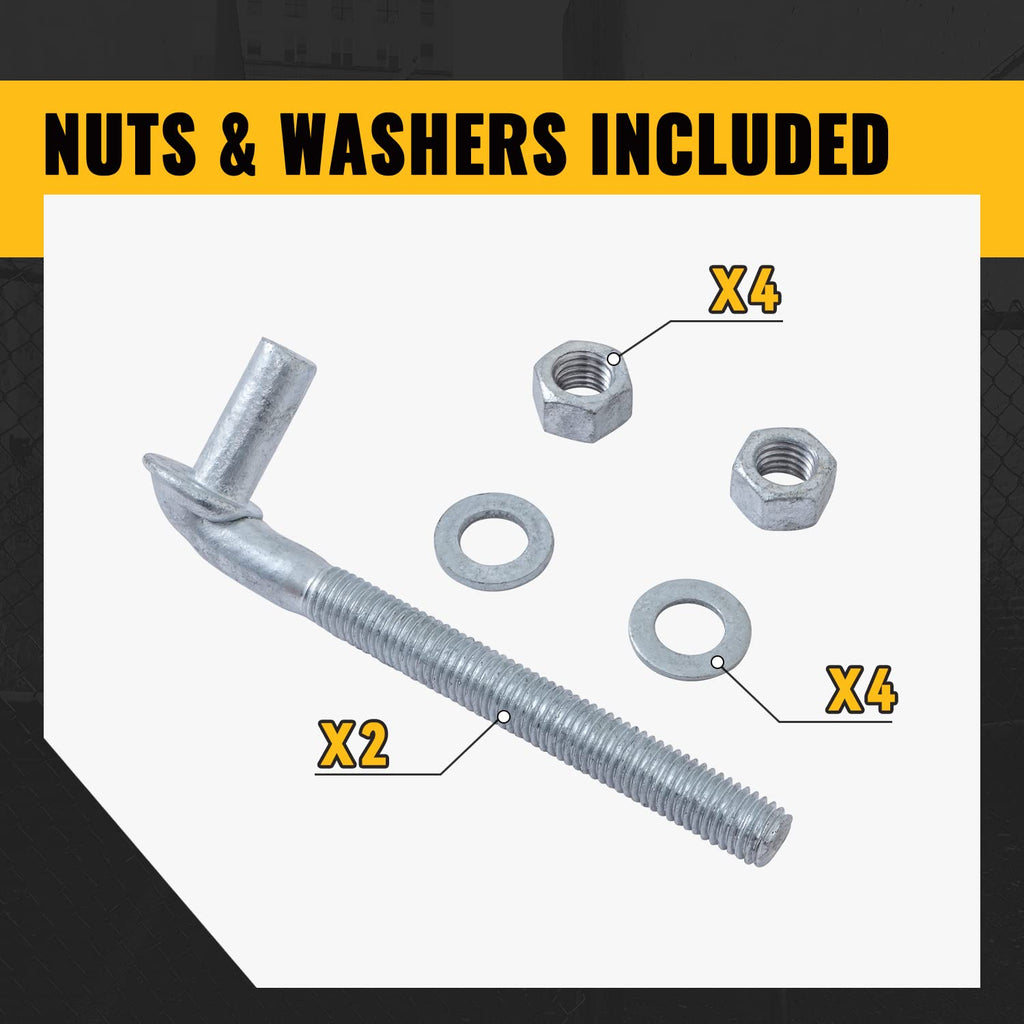 5/8" X 6" J Bolt Gate Hinge, Heavy Duty Gate Hinge Bolt, 2-Pack