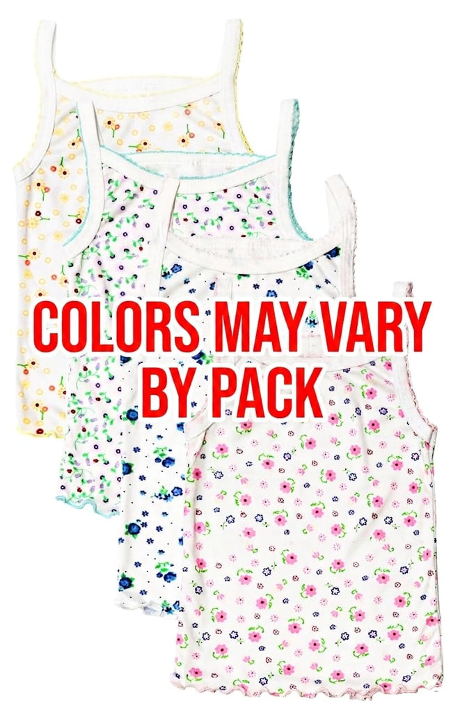 Girls' Cotton Camisole Tank Top Undershirt (Multipack)( Pack))