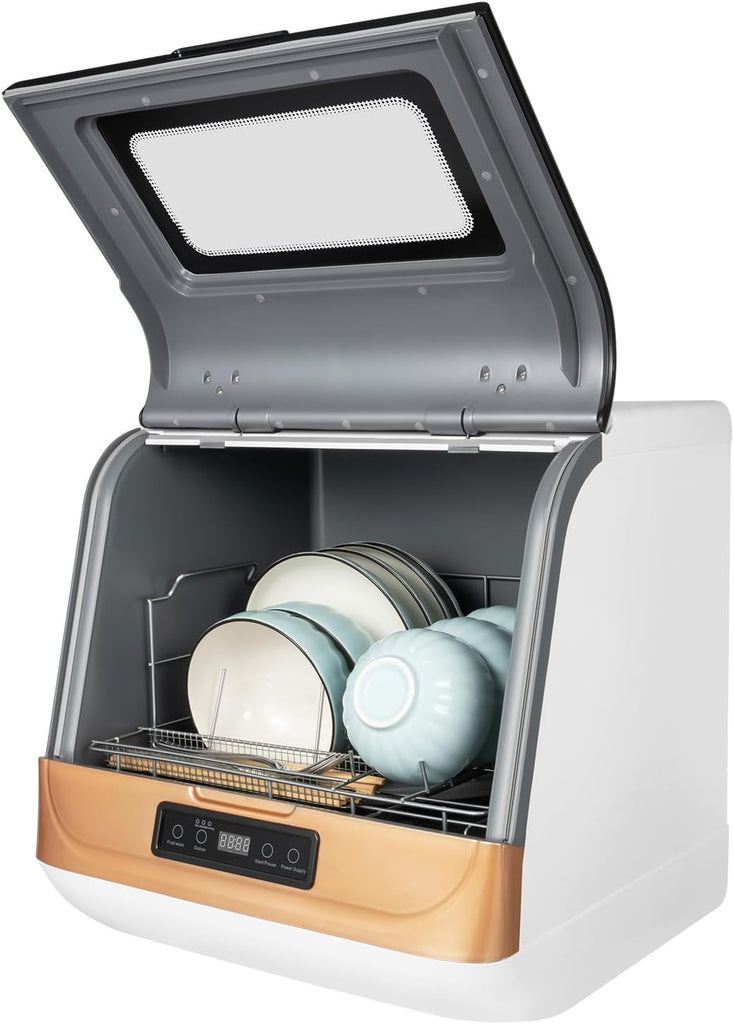 Portable Countertop Dishwasher, 800W Table Top Dishwashers, Three Washing Conditions, Mini Dishwashe