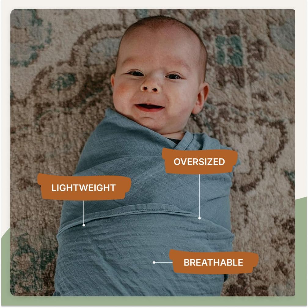 Soft Muslin Baby Swaddle Blankets, 3 Pack - Timber Set