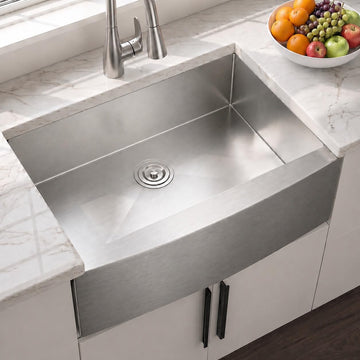 33 Inch Farmhouse Sink, Stainless Steel Single Bowl Farm Sinks 16 Gauge 9 Inch Deep, Handmade Undermount 33 Farm