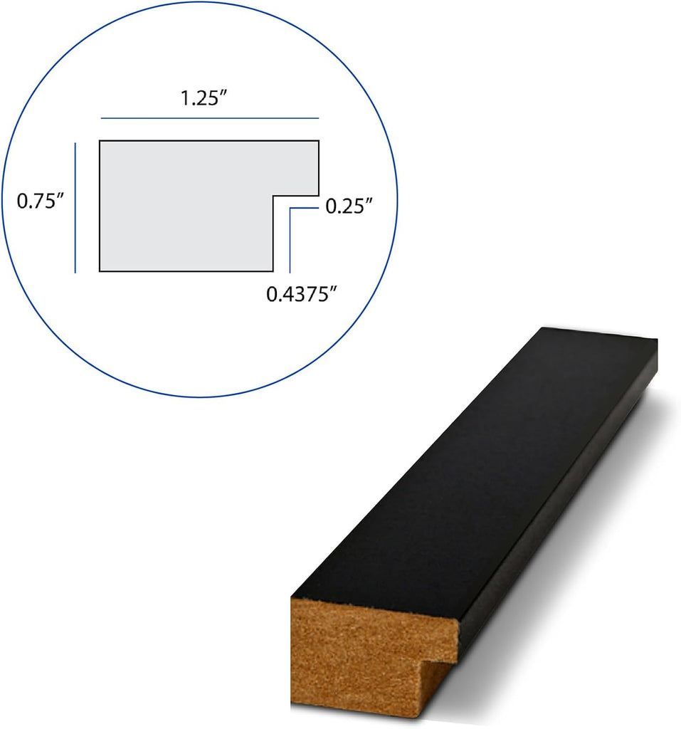 24x36 Poster Frame, 1.25" Black Custom Picture Frame for 24 x 36 Photos, Comes with Plexi Glass and Corrugated