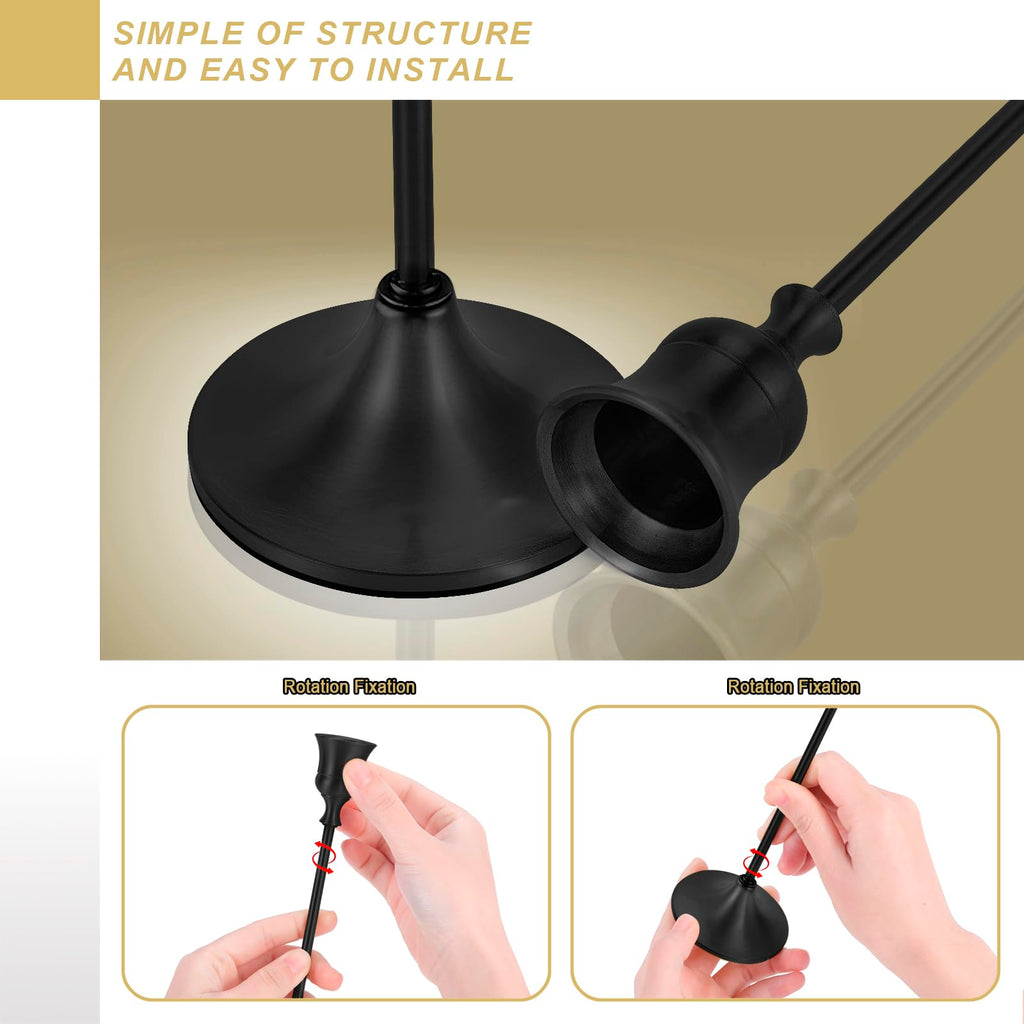 Black Candlestick Holders Taper Metal Candle Sticks Holder for Dining Table, Vintage Candelabra Tall Candle Stand for