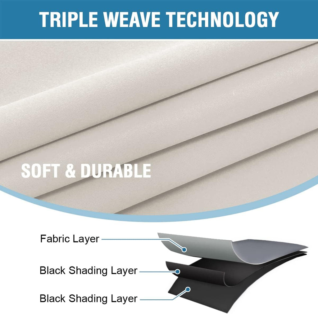 100% Blackout Curtains for Bedroom with Black Liner Full Room Darkening Curtains 84 Inch Long Thermal Insulated Back