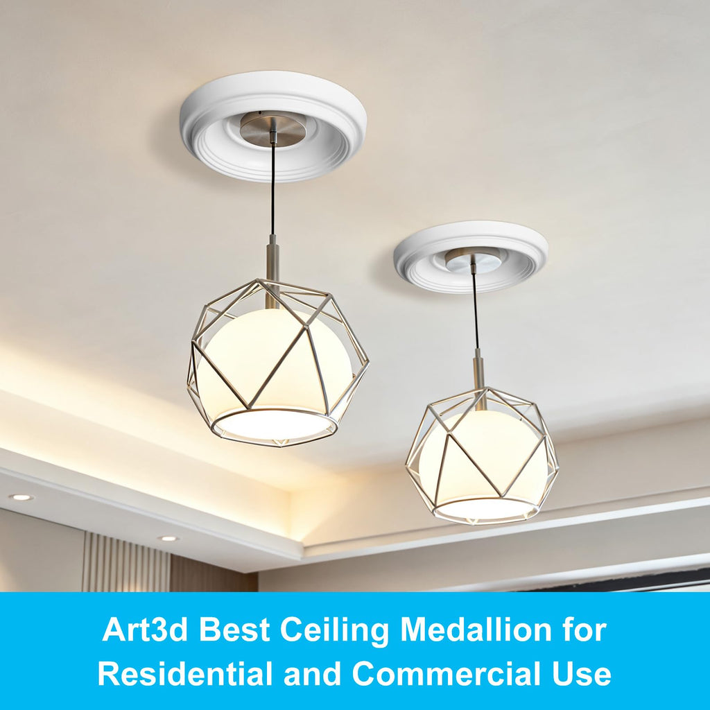 PVC Ceiling Medallion, Light Cover Plate for Ceiling Fan, 2-Pack