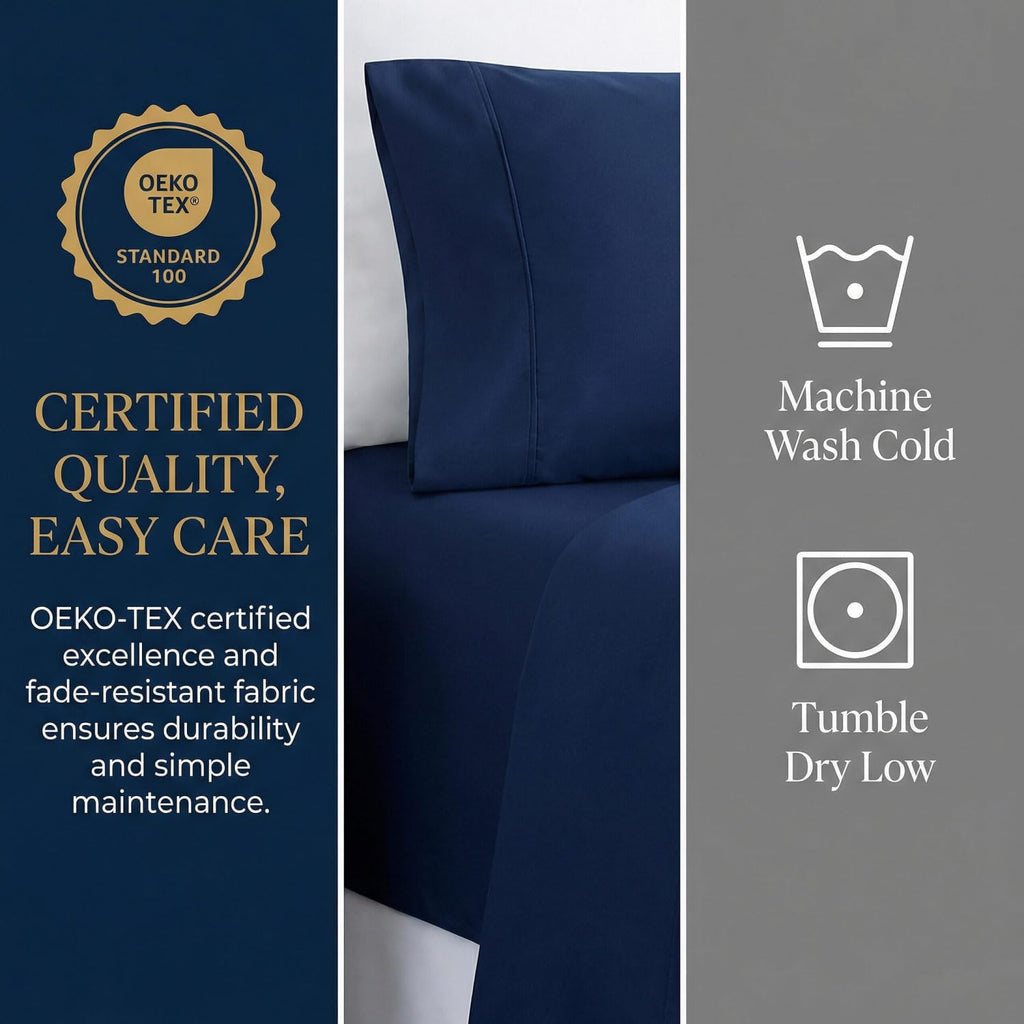 800 Thread Count 100% Egyptian Cotton Sheets Queen Size - 4 Piece Set Luxury Sateen Bedding, Cooling & Breathable