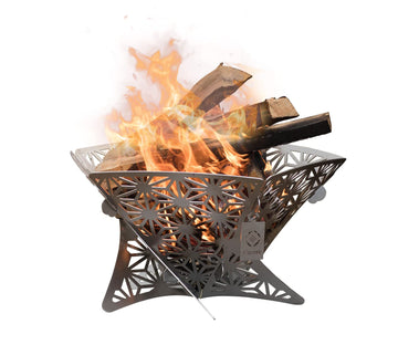 Portable Assembled Camping Fire Pit, Outdoor Fire Pit with grill for cooking, Firepit Stove with storage bag, Backyard